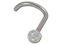 Borchia in acciaio da 0,8 mm a sfera Mulitcrystal White | Itc