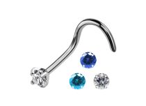 Naso a perno Titanio 0,8 mm Cristal Griffé 2 mm Coloré |  ITC