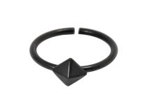 Anello in acciaio nero flessibile con motivo a diamante |  ITC