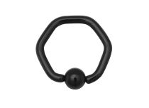 Anello in acciaio nero a sfera esagonale 4 mm |  ITC