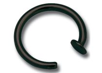 Anello aperto in acciaio nero con disco da 3 mm