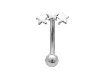 Motivo a stella in acciaio banana 5 x 7 mm e sfera 3 mm |  ITC