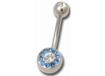 Banana Steel Multi Crystal Blue and White Ball 5 / 8 mm | Itc
