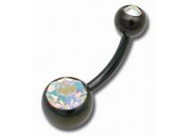 Banana Steel Black Double Crystal Coloured Balls 5 / 8 mm | Itc