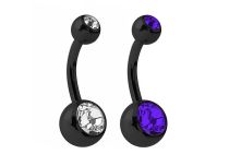 Banana Steel Black Double Crystal Coloured Balls 5 / 8 mm |  ITC