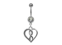Banana Steel Fancy White Crystal motivo Cuore intarsiato motivo Infinity |  ITC