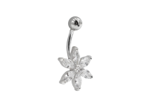 Fiore in acciaio Banana 6 petali multi strass