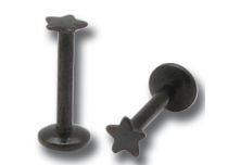 Labret in acciaio interno con motivo a stella nero | Itc
