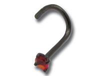 Borchia da naso in acciaio nero 0,8 mm con cristallo inciso | Itc