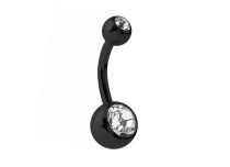 Banane in acciaio nero con cristalli colorati 5 / 8 mm |  ITC