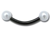 Banana acciaio nero con sfere acriliche 3 mm perline colorate |  ITC