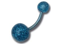 Palline in acciaio Banana 6 / 9 mm Blu Glitter | Itc