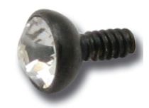 Sfera in acciaio Vite interna nera 2 mm Cristallo colorato | Itc