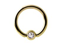 Anello a sfera in oro con sfaccettatura di cristallo di zirconio da 4 mm |  ITC