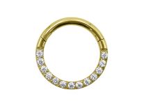 anneau titane doré multistrass piercing