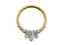anneau titane gold multistrass baguette