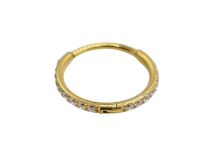 anneau titane PVD or strass blanc jonc 0.8mm