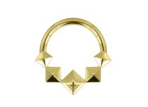 Anello cerniera in titanio pvd oro quadrato