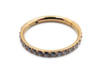 Anello in acciaio PVD Oro Strass Cerniera | Itc