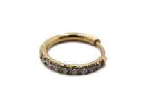 Anello in acciaio pvd oro strass cerniera 1,2X2.