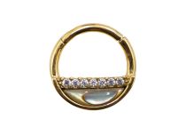 Anello titanio PVD oro Motivo cerniera barra dritta | Itc