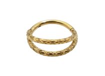 Anelli in titanio PVD Oro Doppio cerchio modello cerniera| Itc