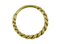 Anelli d'acciaio placcati oro Cerniera con motivo ritorto |  ITC