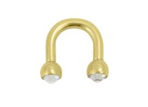 Mini ferro di cavallo in acciaio finitura oro con cristallo bianco |  ITC