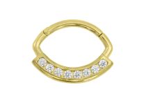Anello a cerniera in acciaio Oro Strass Bianco |  ITC