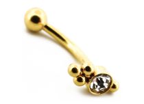 Micro Banana in acciaio PVD oro Motivo tribale con strass |  ITC