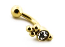 Micro Banana in acciaio PVD oro Tribal Strass |  ITC