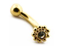 Micro Banana in acciaio PVD oro Tribale rotondo con strass |  ITC