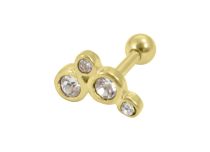 Barbell in acciaio placcato oro con strass |  ITC