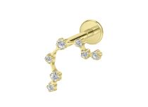 labret titane gold arc strass blanc