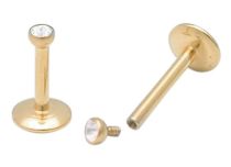 Labret interno in acciaio oro palla fine 2 mm | Itc