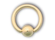 Anello in acciaio placcato oro con pallina