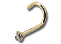 Borchia da naso in oro da 0,8 mm con cristallo bianco Itc