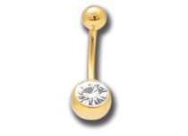 Navel Banana Acciaio Oro Cristallo Bianco Fine | Itc