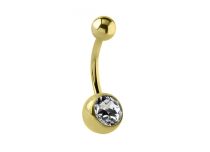Navel Banana Acciaio Oro Cristallo Bianco Fine |  ITC