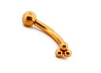 Micro Banana 1,2 x 8 mm acciaio PVD oro Trinity Ball | Itc