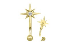 Micro banana titanio interno pvd oro 1,2x8 stella del pastore