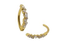 banane nombril titane PVD gold strass blanc