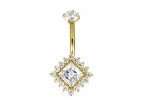 Banana titanio pvd oro motivo diamante strass bianchi