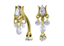 banane nombril acier gold crystal glam drop