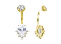 banane titane gold goutte zircon blanc