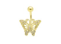 Banana Acciaio Oro Cristallo Farfalla Strass |  ITC