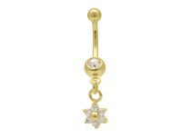 Banana Steel dorata in oro fino motivo stella set cristallo bianco |  ITC