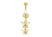 Banana Acciaio dorato oro fino Farfalla Fantasy Set Cristallo bianco |  ITC
