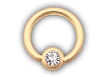 Anello in acciaio placcato oro con sfera di cristallo bianco 4 mm | Itc