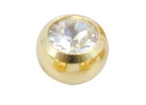 Fine oro dorato acciaio palla colorata cristallo vite | Itc